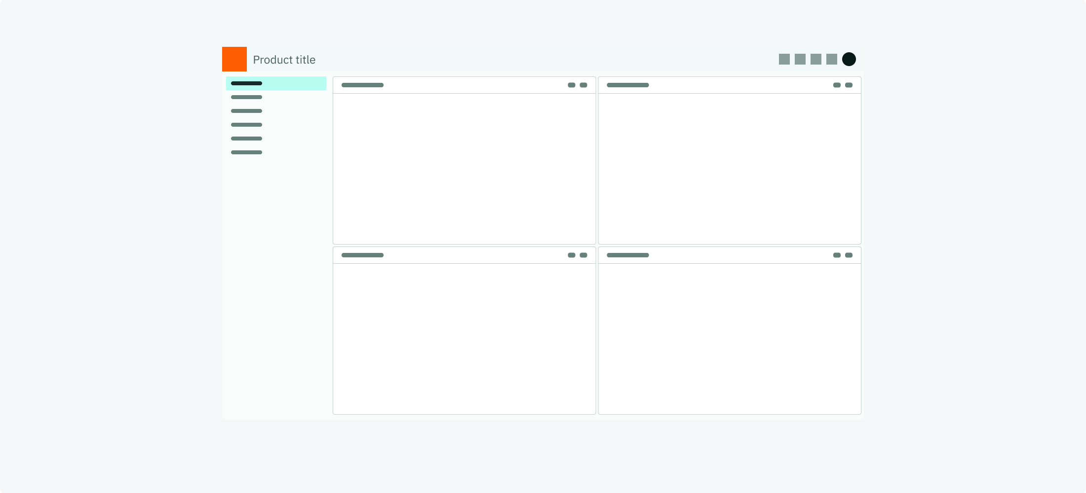 Dashboard page layout